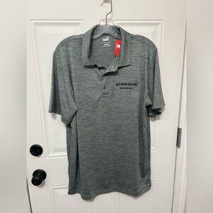 NWT Puma Men's Gray Heather Polo with Big Horn Electric Logo
